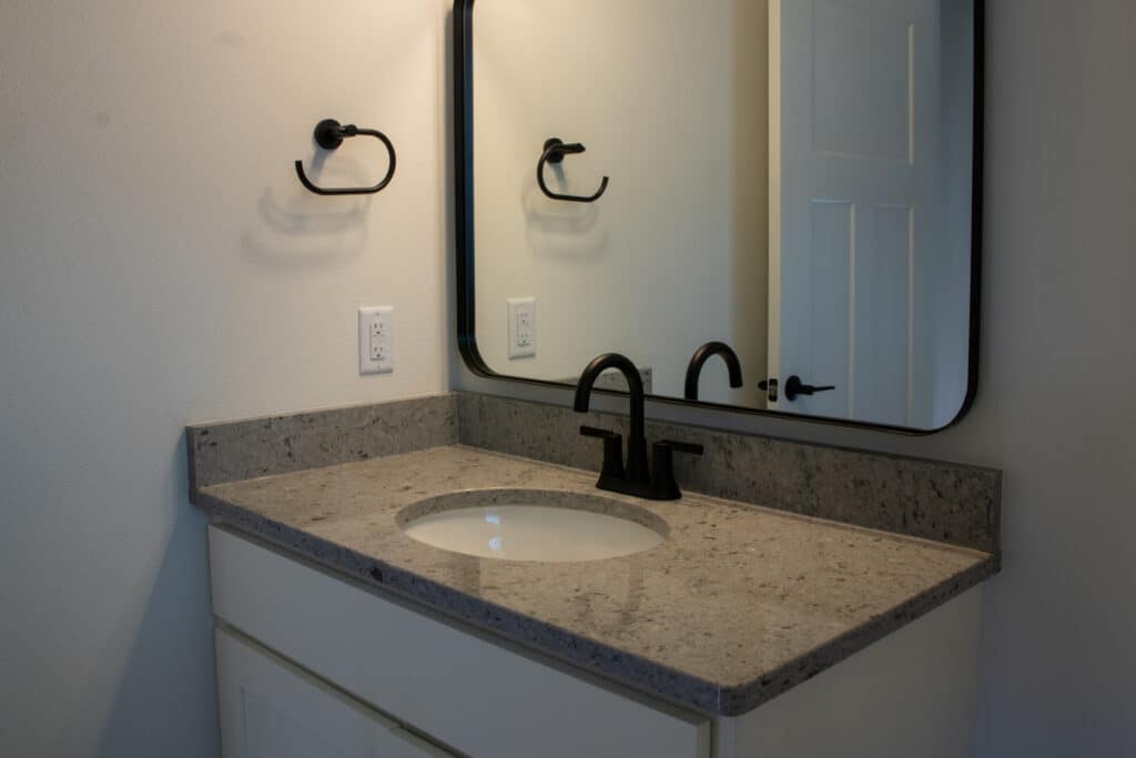 New Build Bath Vanity from Fusion Gray Quartz