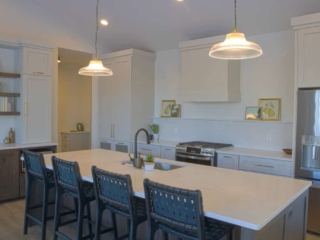 Ostara Dawn quartz kitchen countertops full view